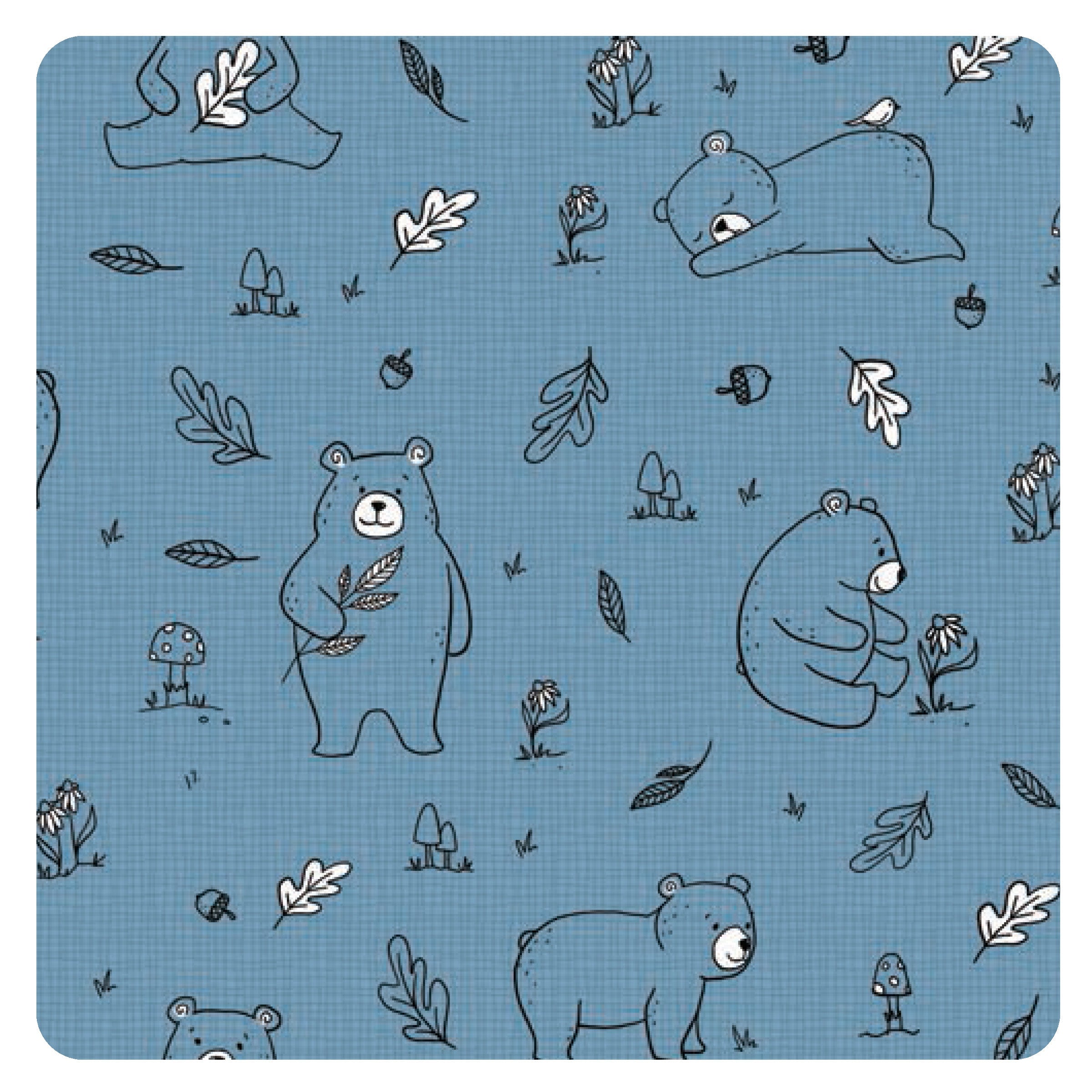 Bears In Blue Splash Mat - A Waterproof Catch-all For Highchair Spills And More!