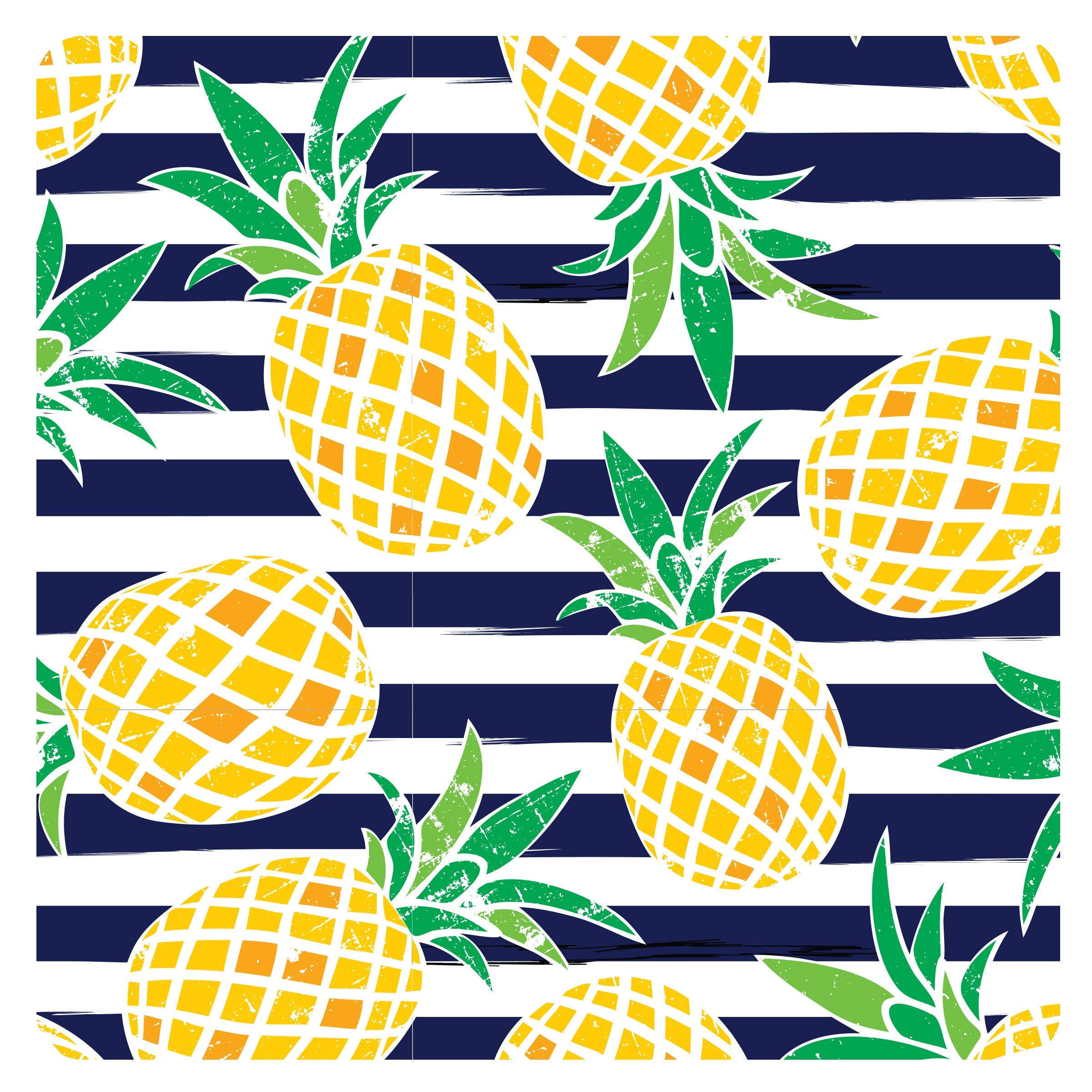 Summer Stripes - Pineapple - Waterproof Wet Bag (for Mealtime, On-the-go, And More!)