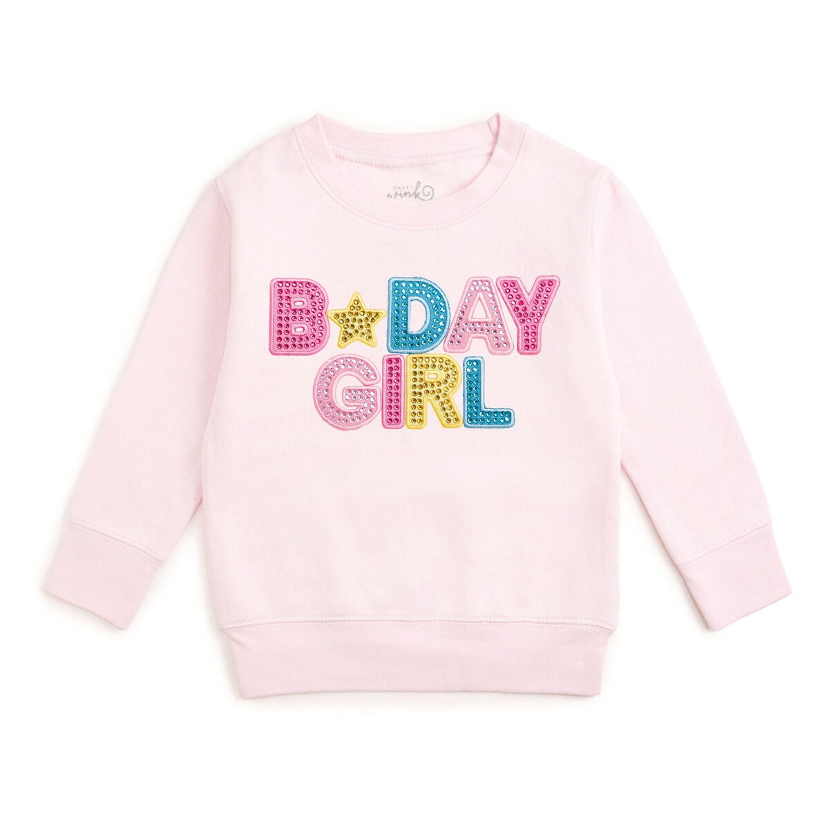 Birthday Girl Rhinestone Patch Sweatshirt