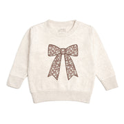 Mocha Floral Bow Patch Sweatshirt