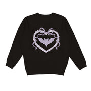 Rhinestone Bat Patch Halloween Sweatshirt