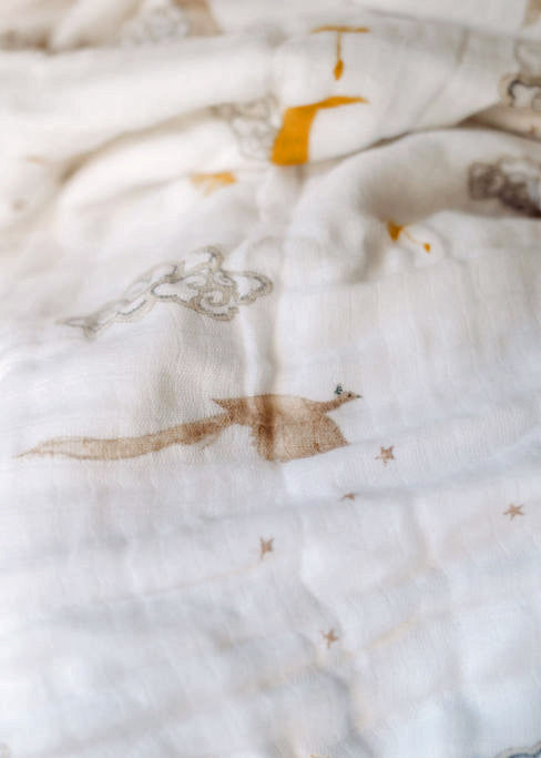 ORGANIC SWADDLE SET - SWEET DREAMS (Enchanted Peacock + Magical Feathers)