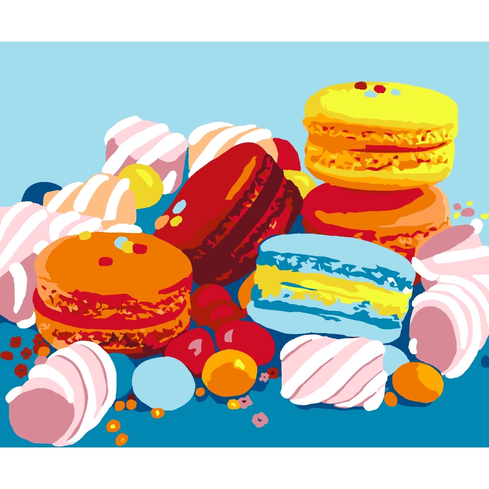 Sweet Macaroons – Paint By Numbers Kit | Artwille | 14x18 Inch Canvas