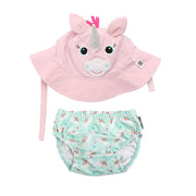 Baby Swim Diaper & Sun Hat Set - Allie The Alicorn