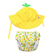 Baby Swim Diaper & Sun Hat Set - Pineapple