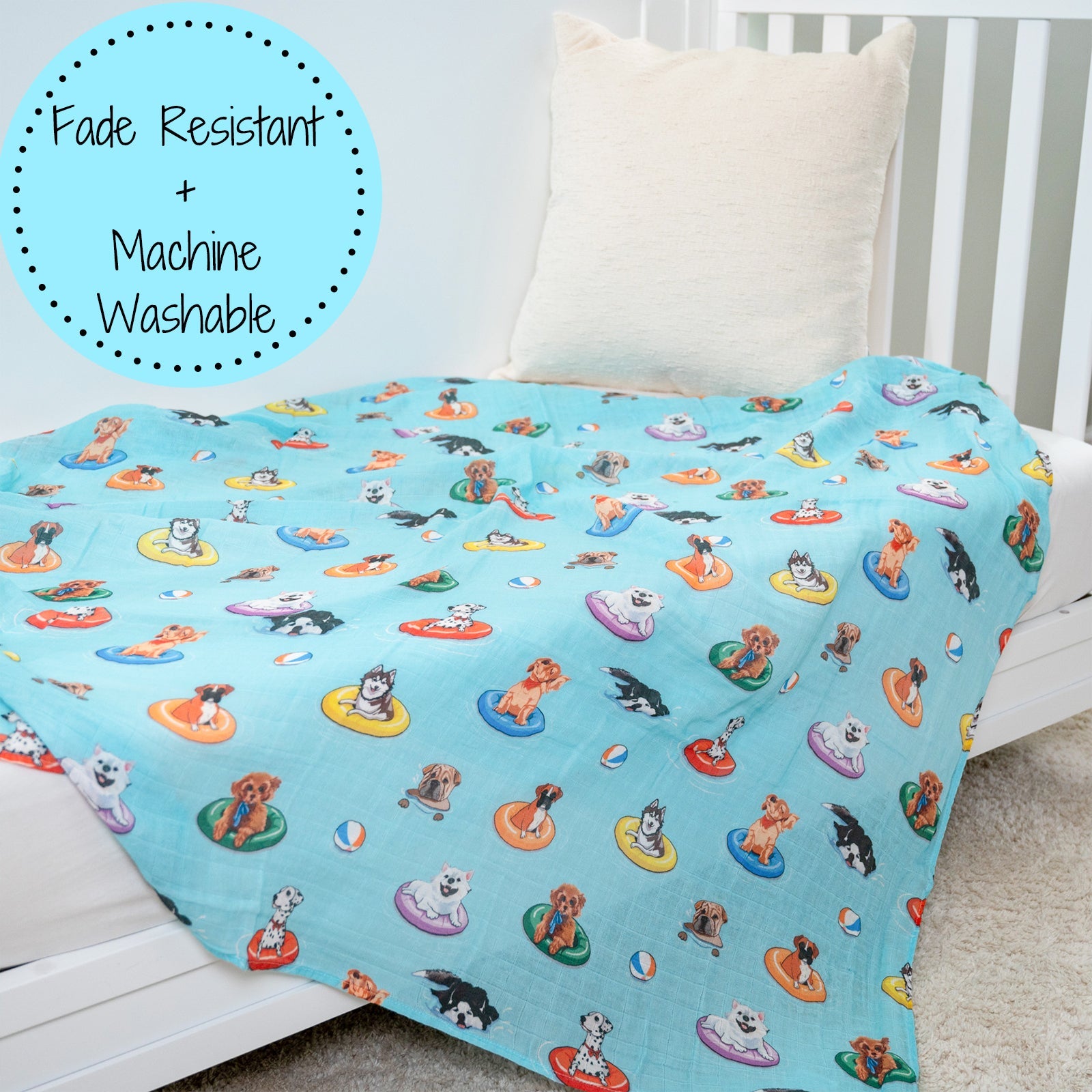 Poolside Pups Swaddle Blanket
