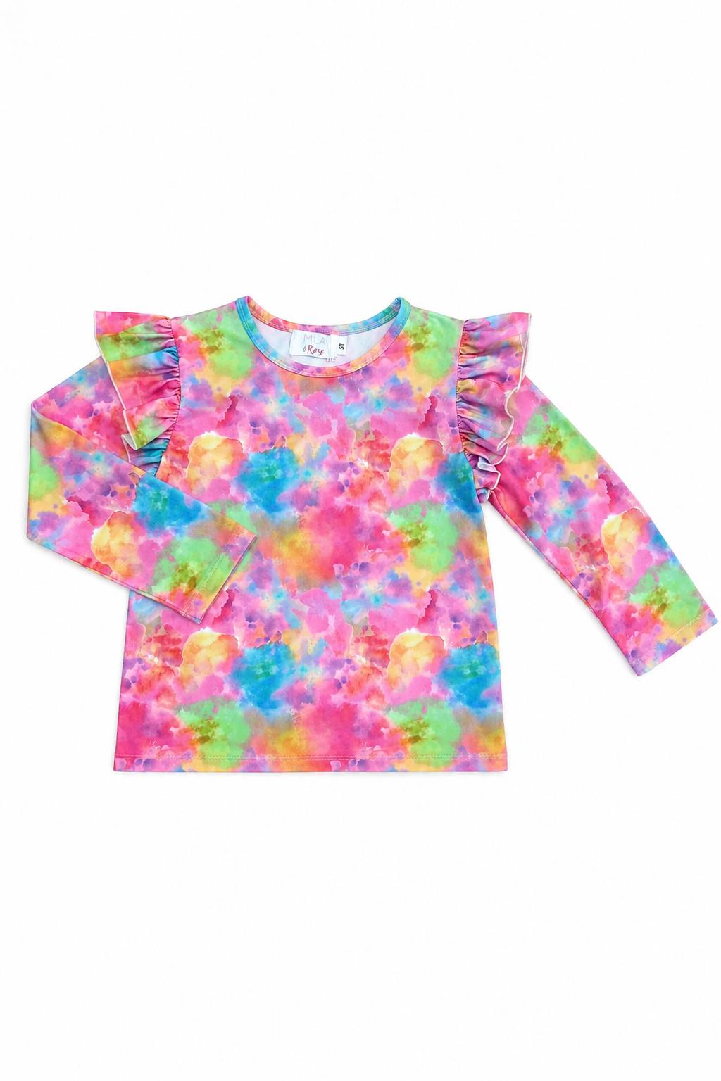 Swirly Whirly L/s Ruffle Tee