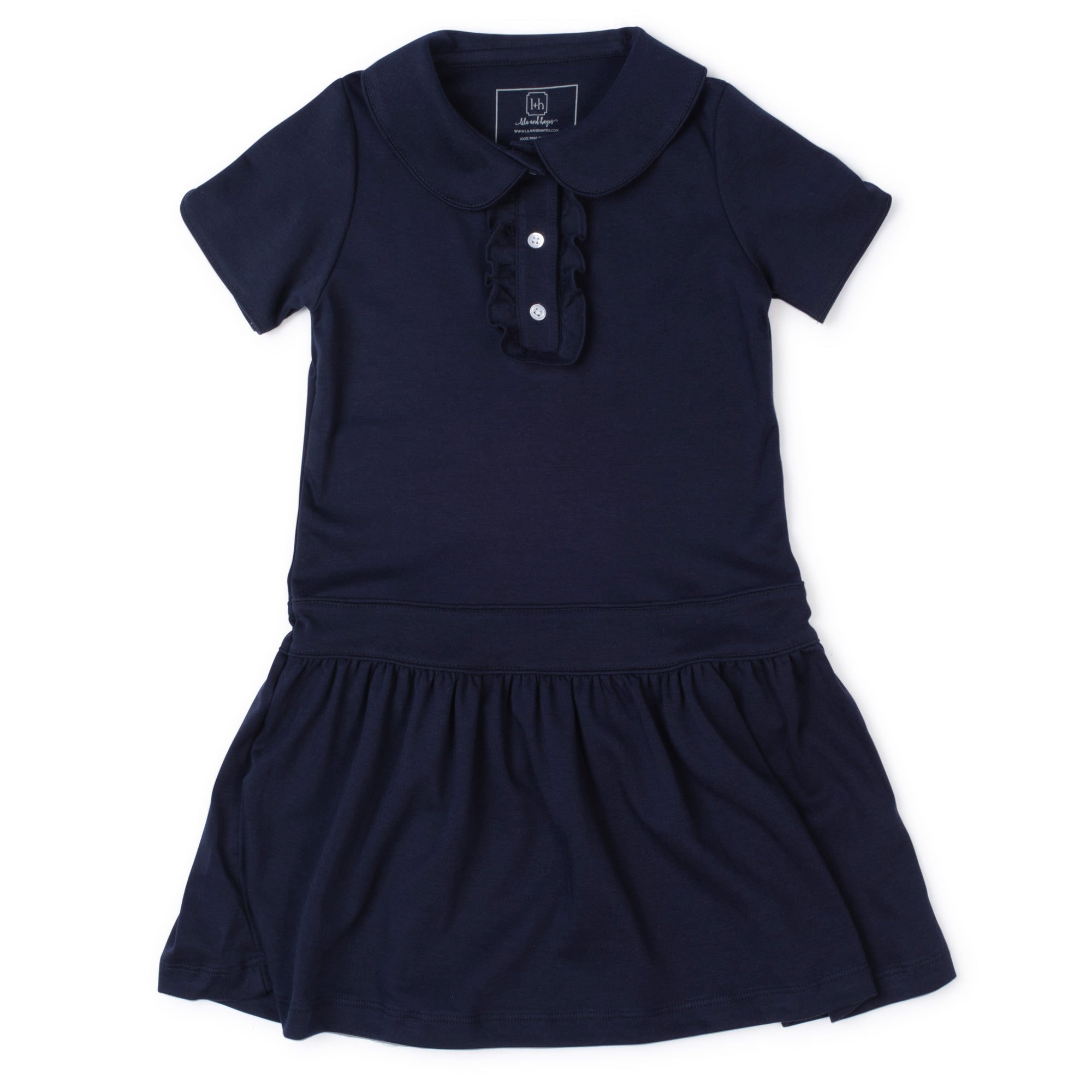 Sydney Girls' Pima Cotton Dress - Navy