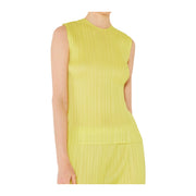 Pleated Sleeveless Tank Top - T01sl_lime