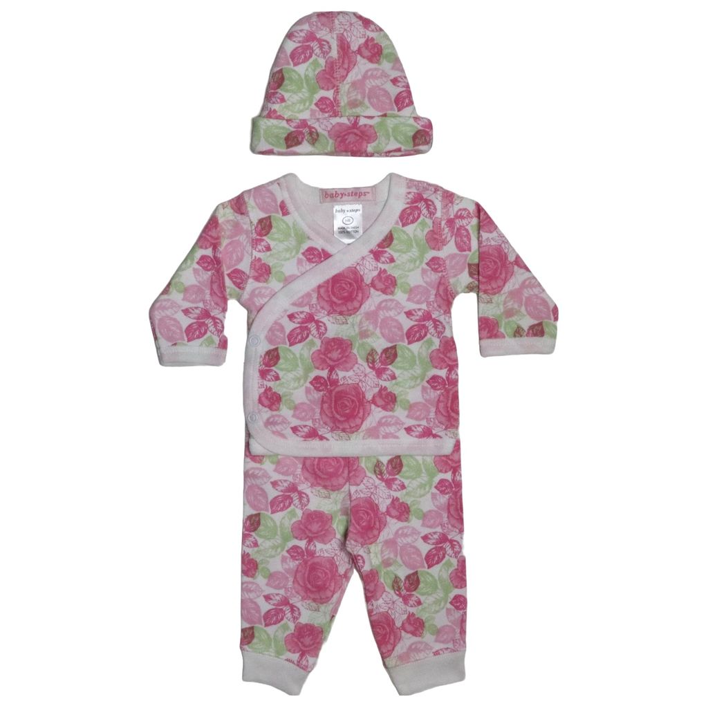 Baby 3 Piece Set - Floral Roses