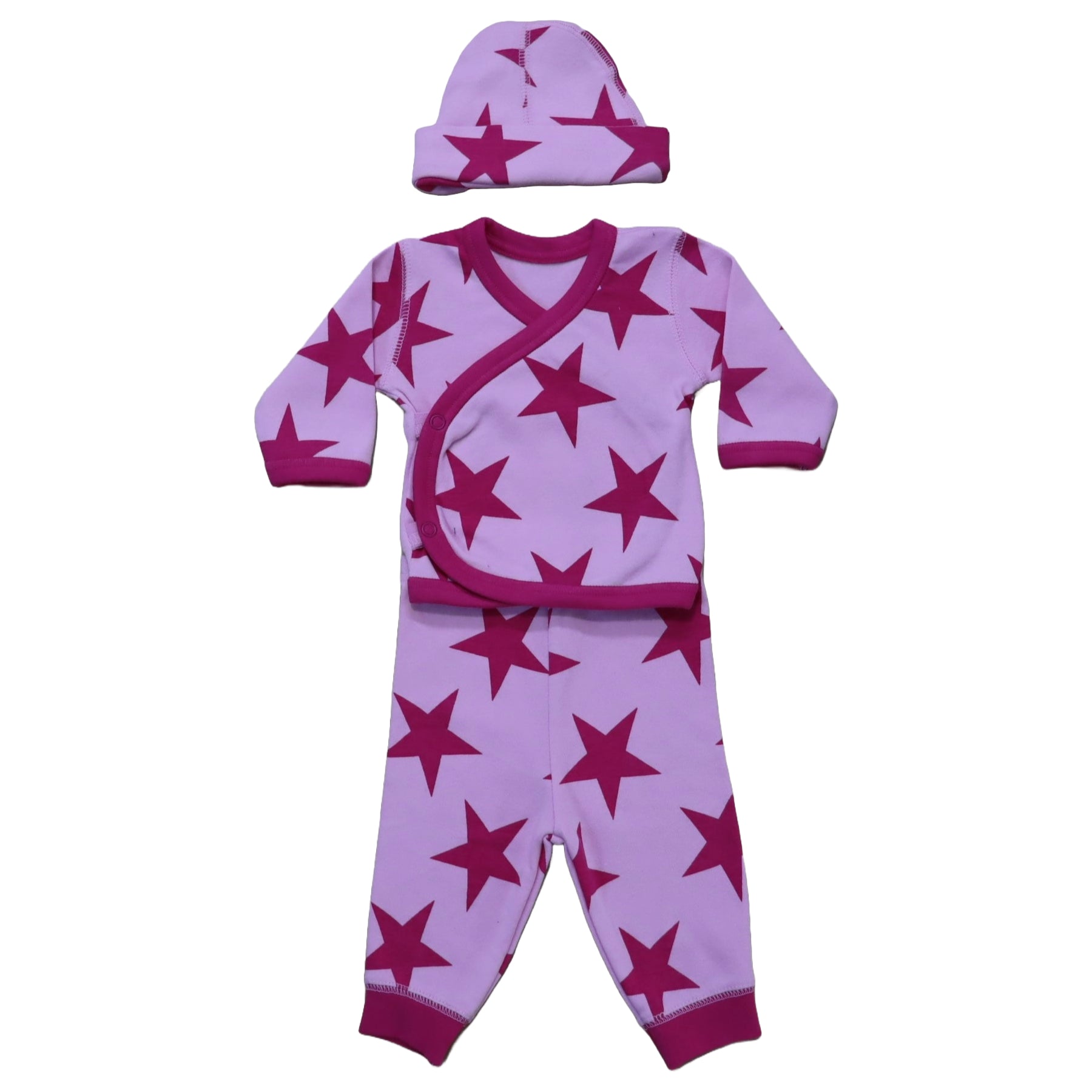 Baby 3 Piece Set - Large Pink Stars