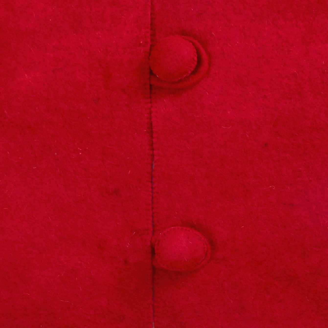 Hand Felted Wool Christmas Tree Skirt - Red With Cream Tacked Snowflakes - 60"