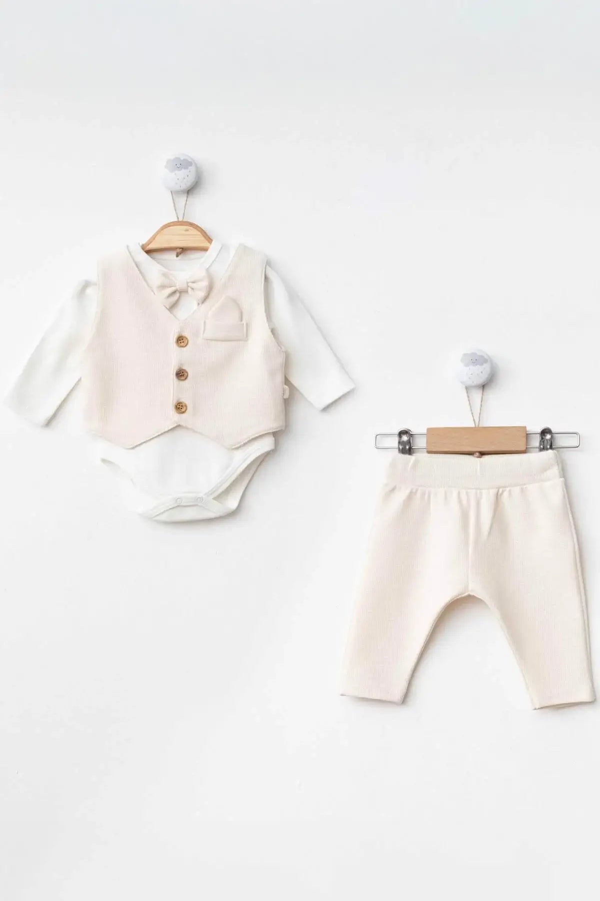 Adam Ecru Baby Boy Set