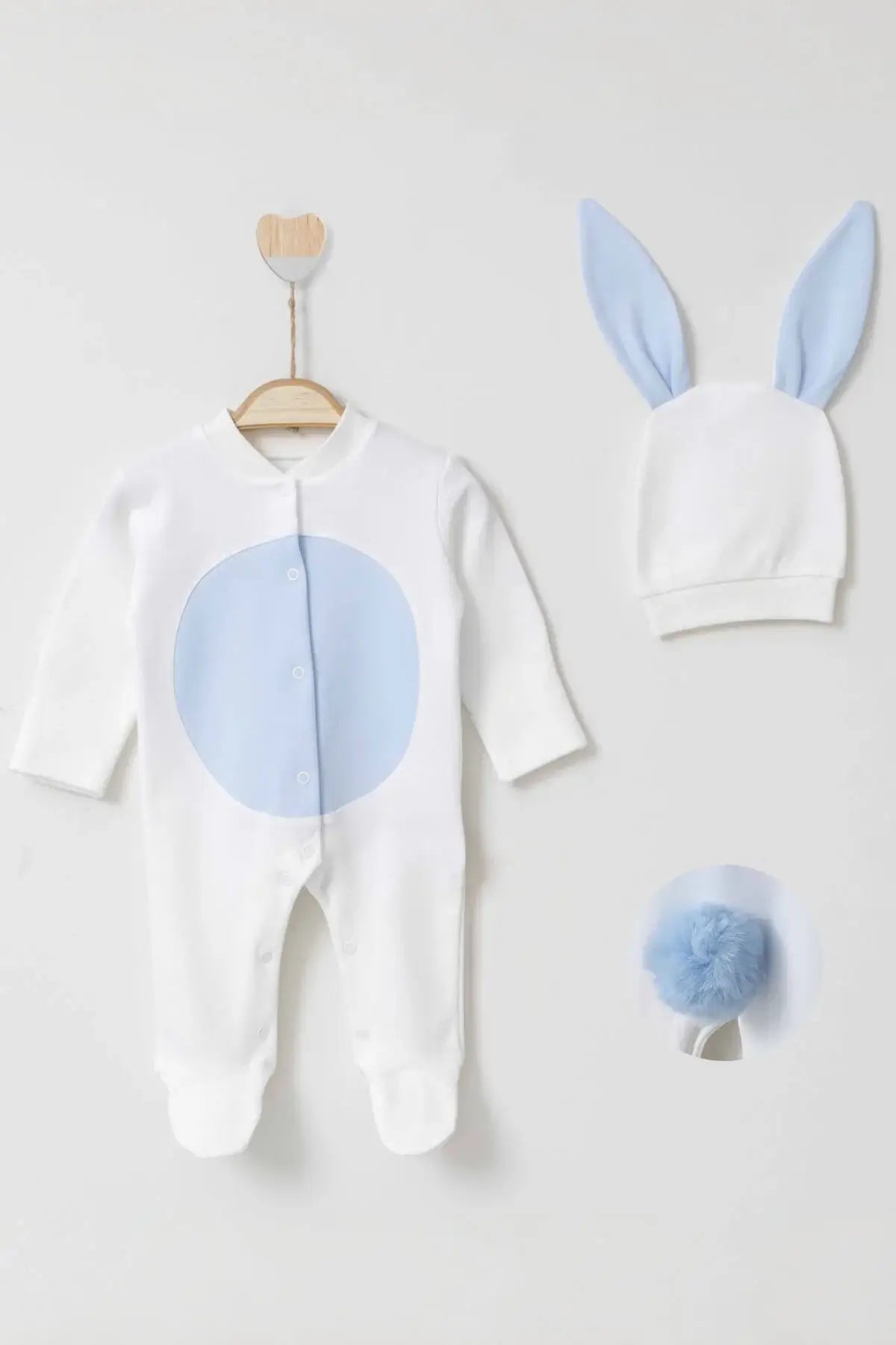 Bunny White & Blue Bodysuit