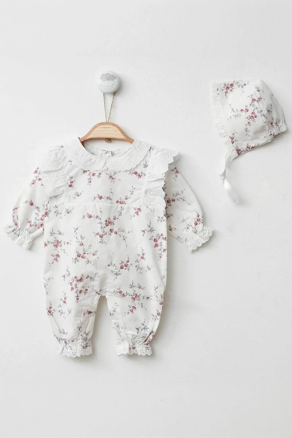 Pam Floral Baby Red Onesie Set