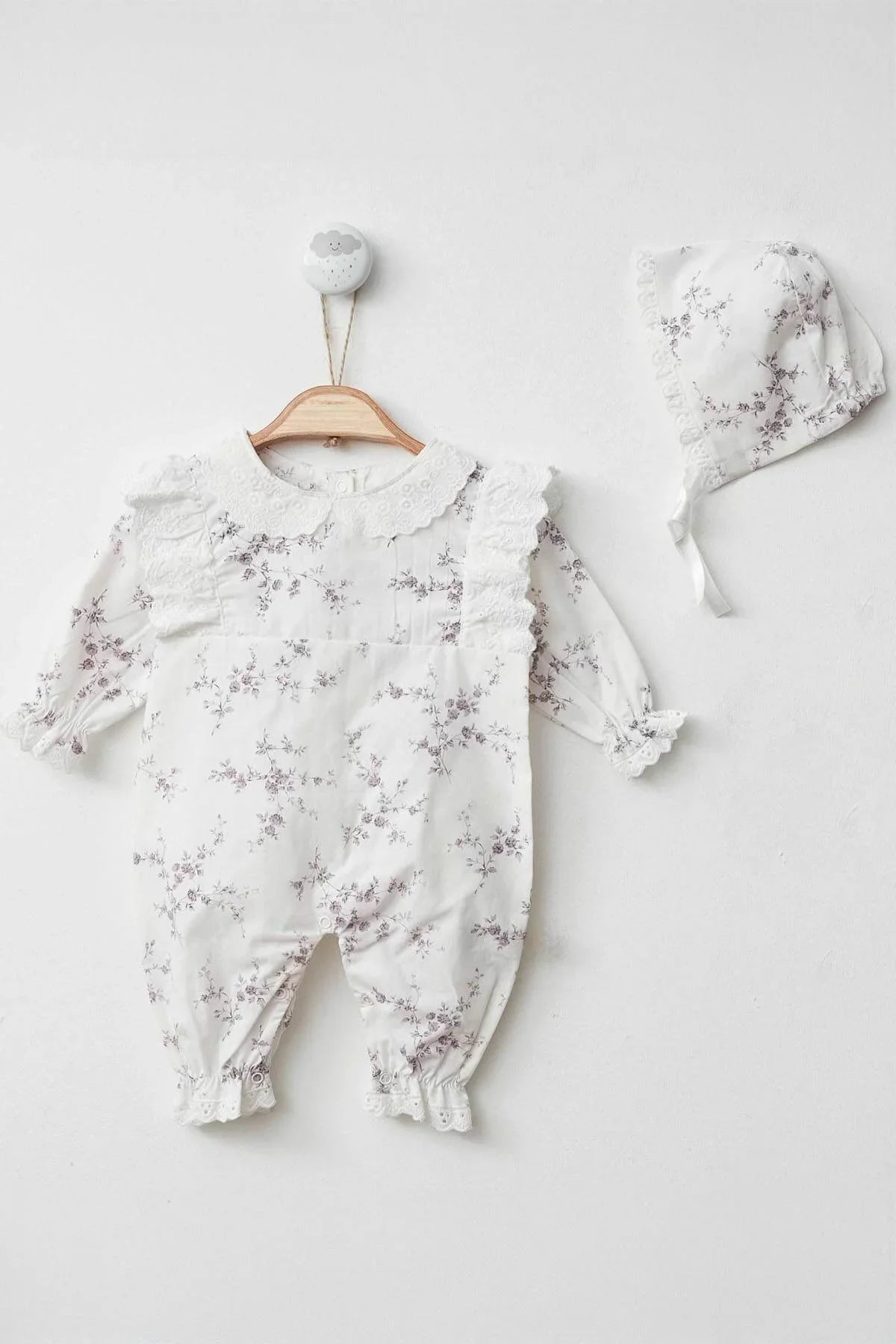 Pam Floral Baby Purple Onesie Set