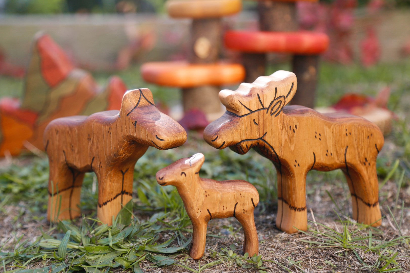 Wooden Moose Family- Daddy, Mama, Or Baby Moose