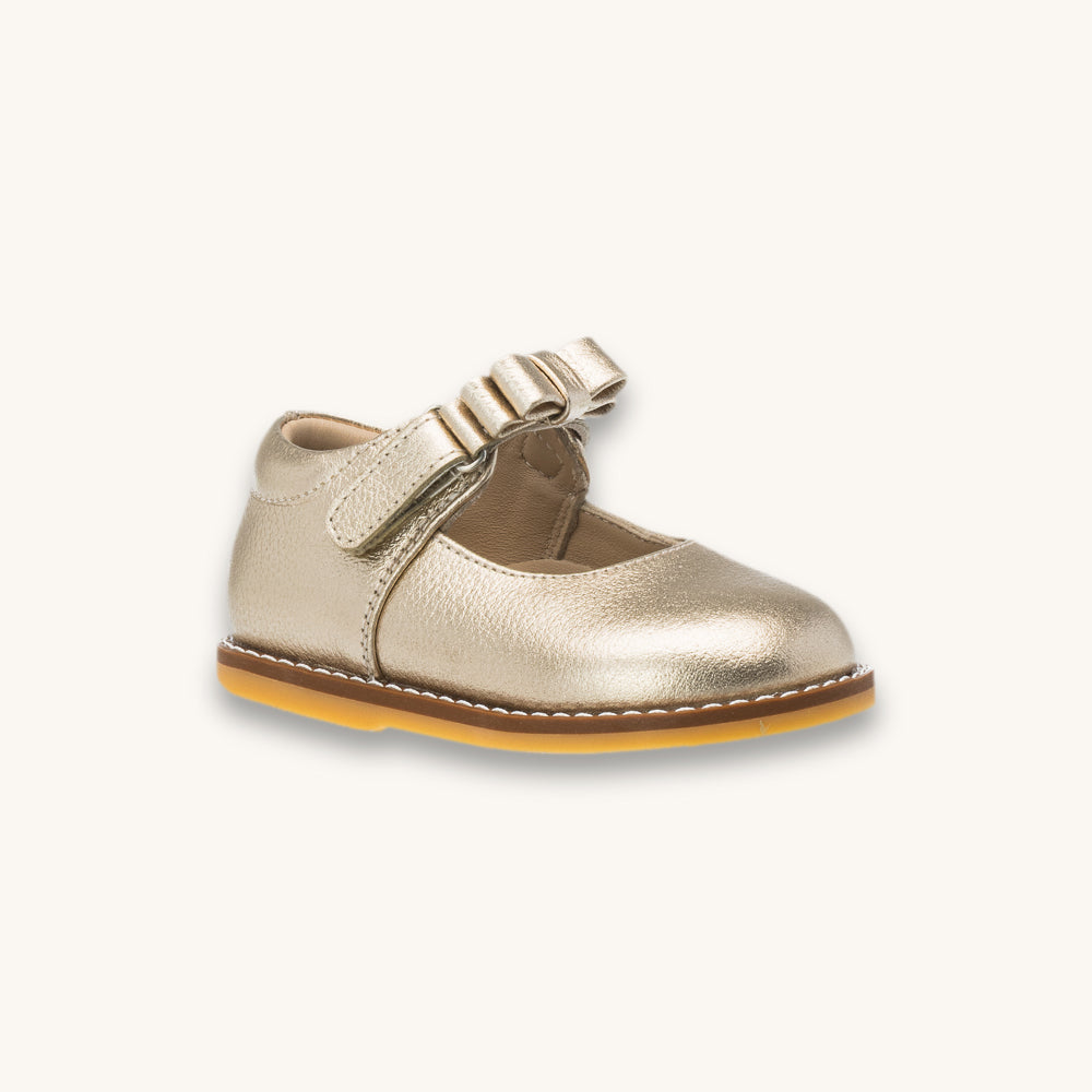 Mary Jane With Bow Toddler Gold