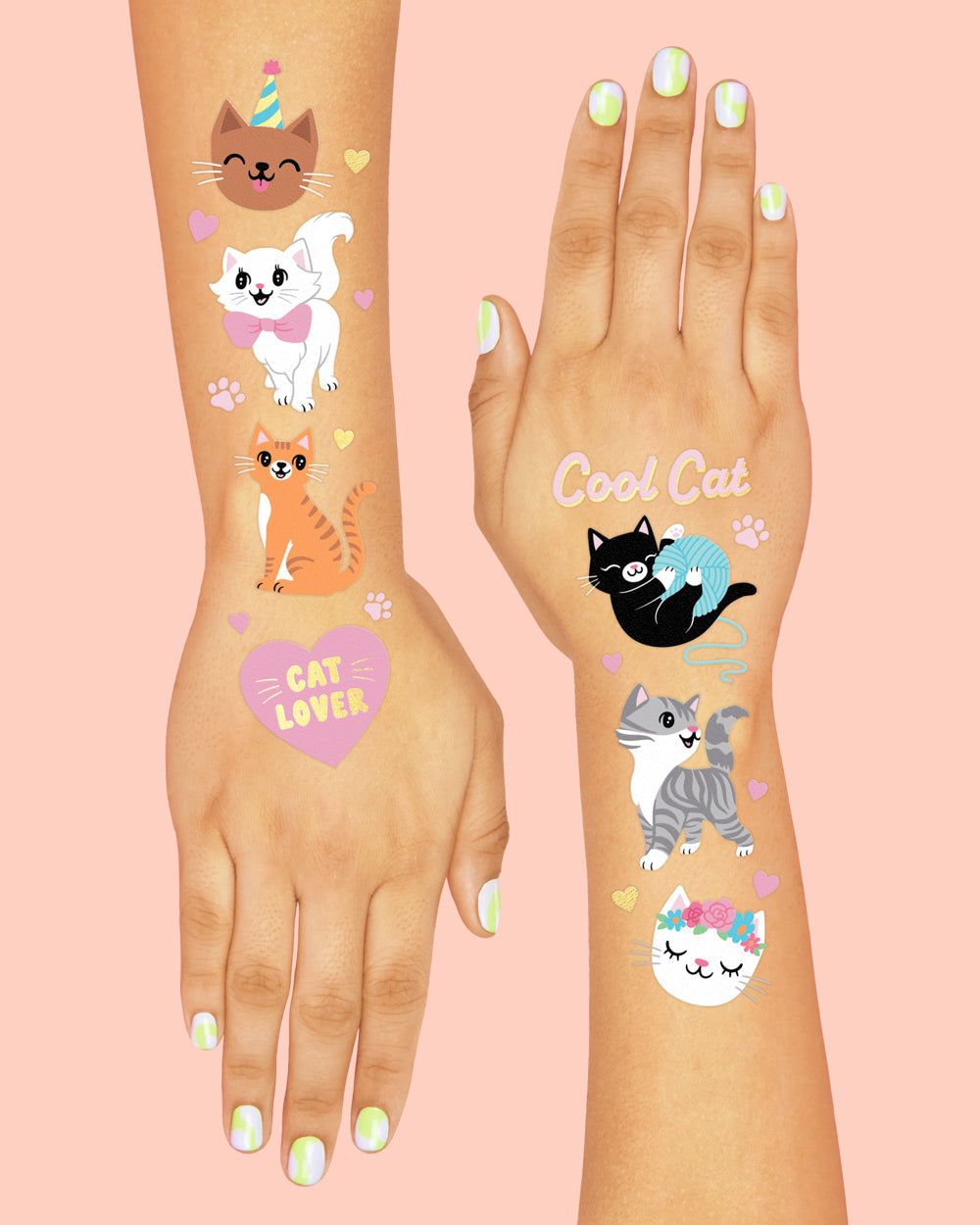 Cool Cat Tats - 42 Foil Temporary Tattoos