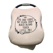 Tan Car Seat 5 In 1  Cover  – i'm Cute & Cuddly But Please Don't Touch Little Me