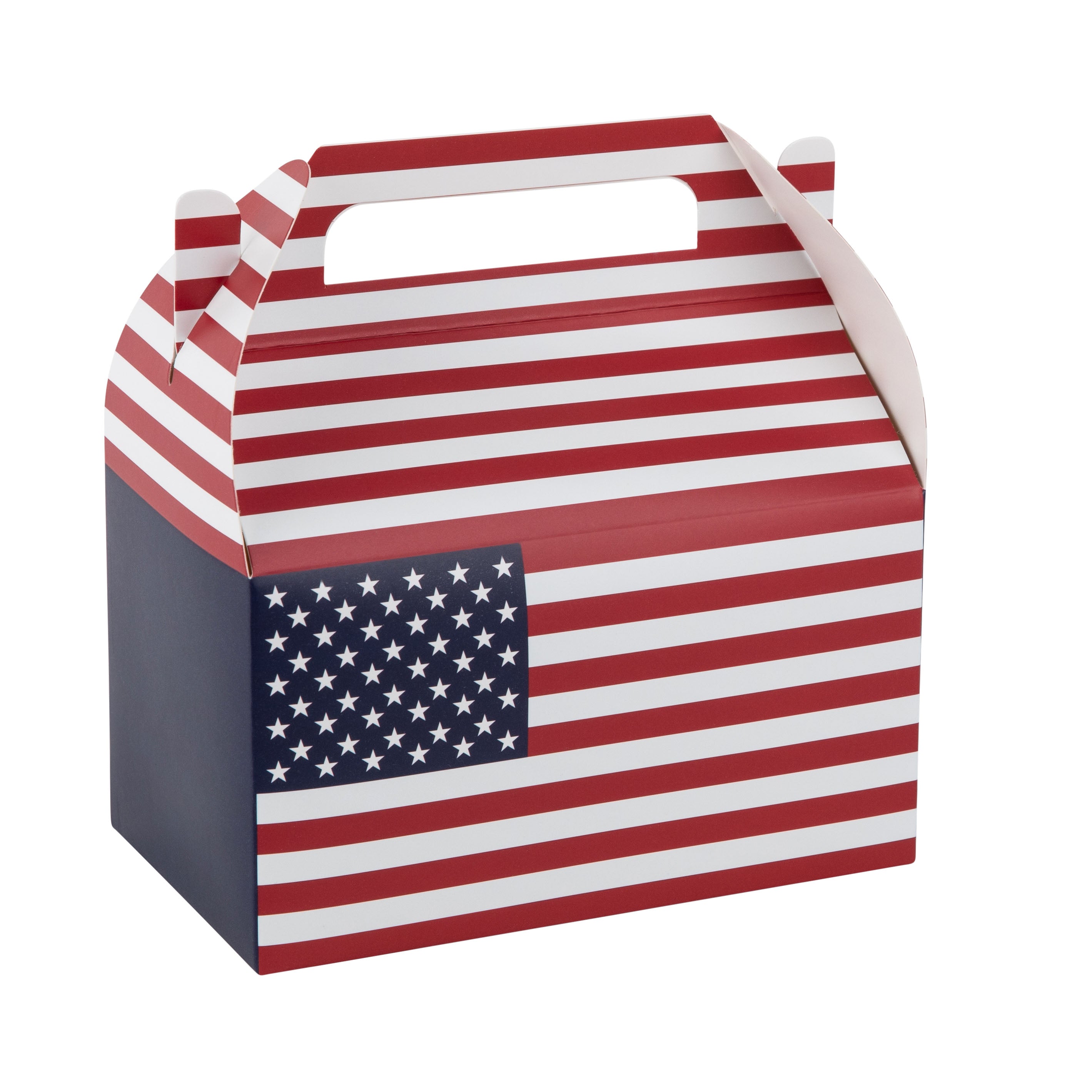 Party Favor Treat Boxes American Flag Paper Treat Box Birthday, Baby Shower And Holiday Party Decor 6.25x3.75x3.5 Inches 20 Pack