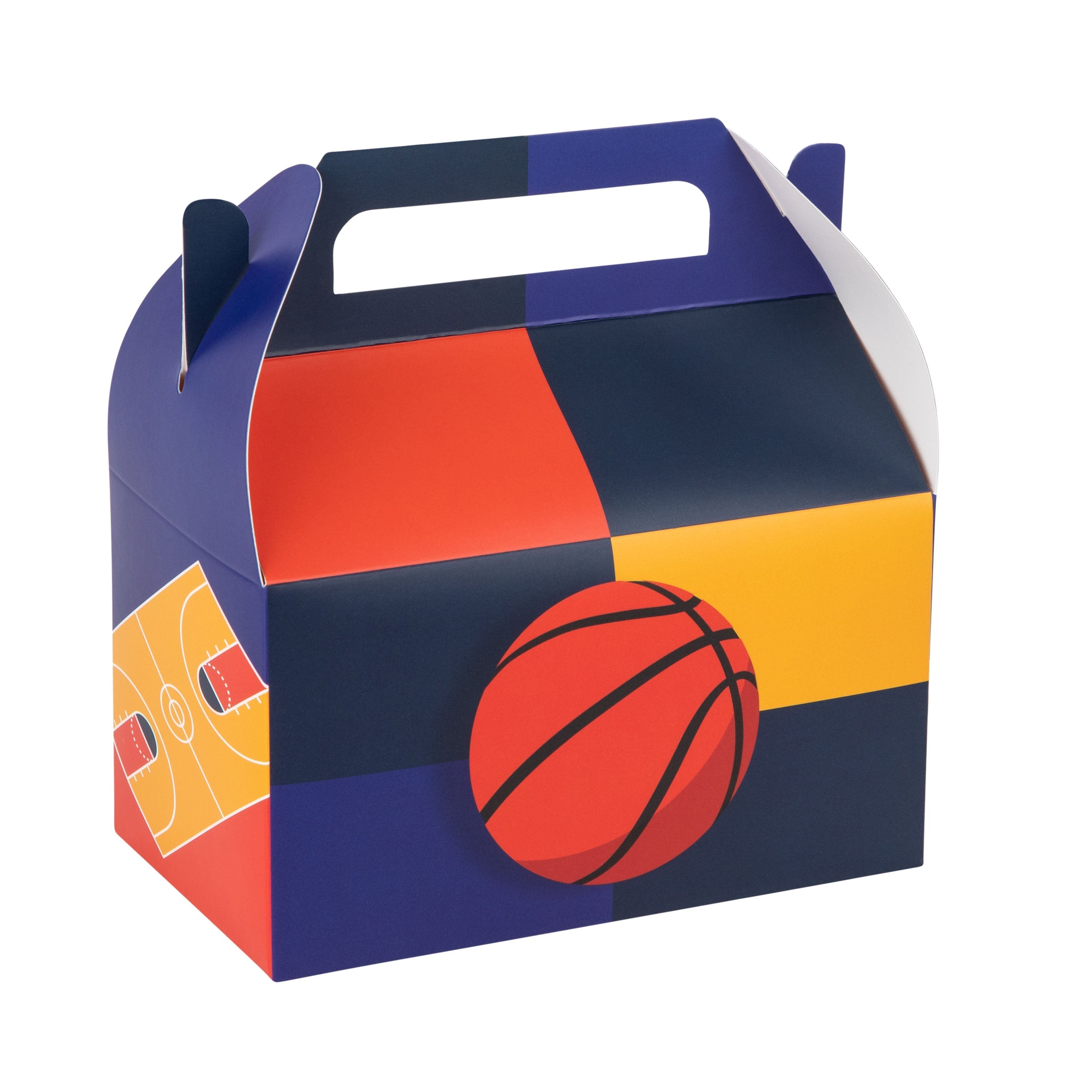 Basketball Paper Treat Box Birthday, Baby Shower And Holiday Party Decor 6.25x3.75x3.5 Inches 20 Pack