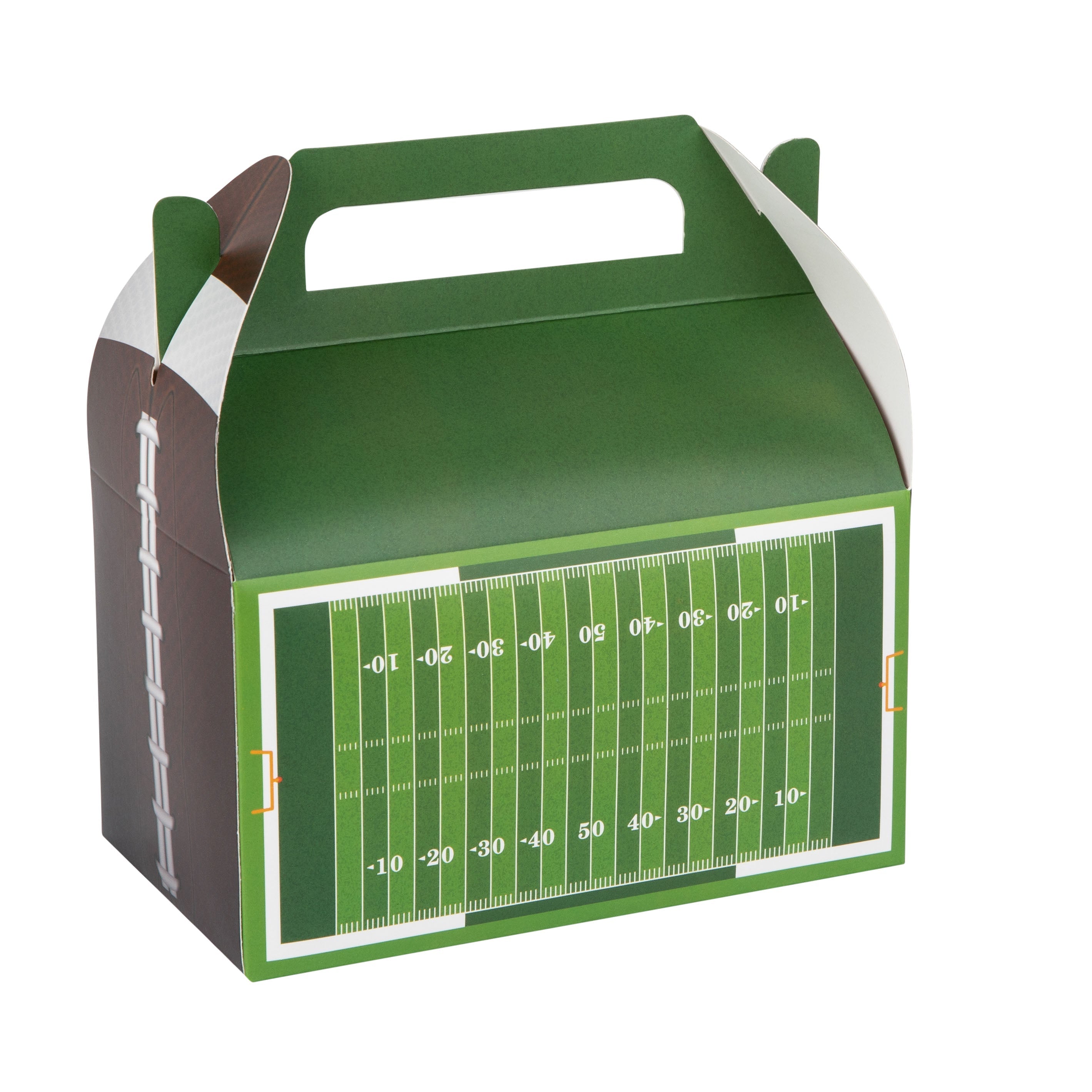 Football Paper Treat Box Super Bowl Birthday, Baby Shower And Holiday Party Decor 6.25x3.75x3.5 Inches 20 Pack