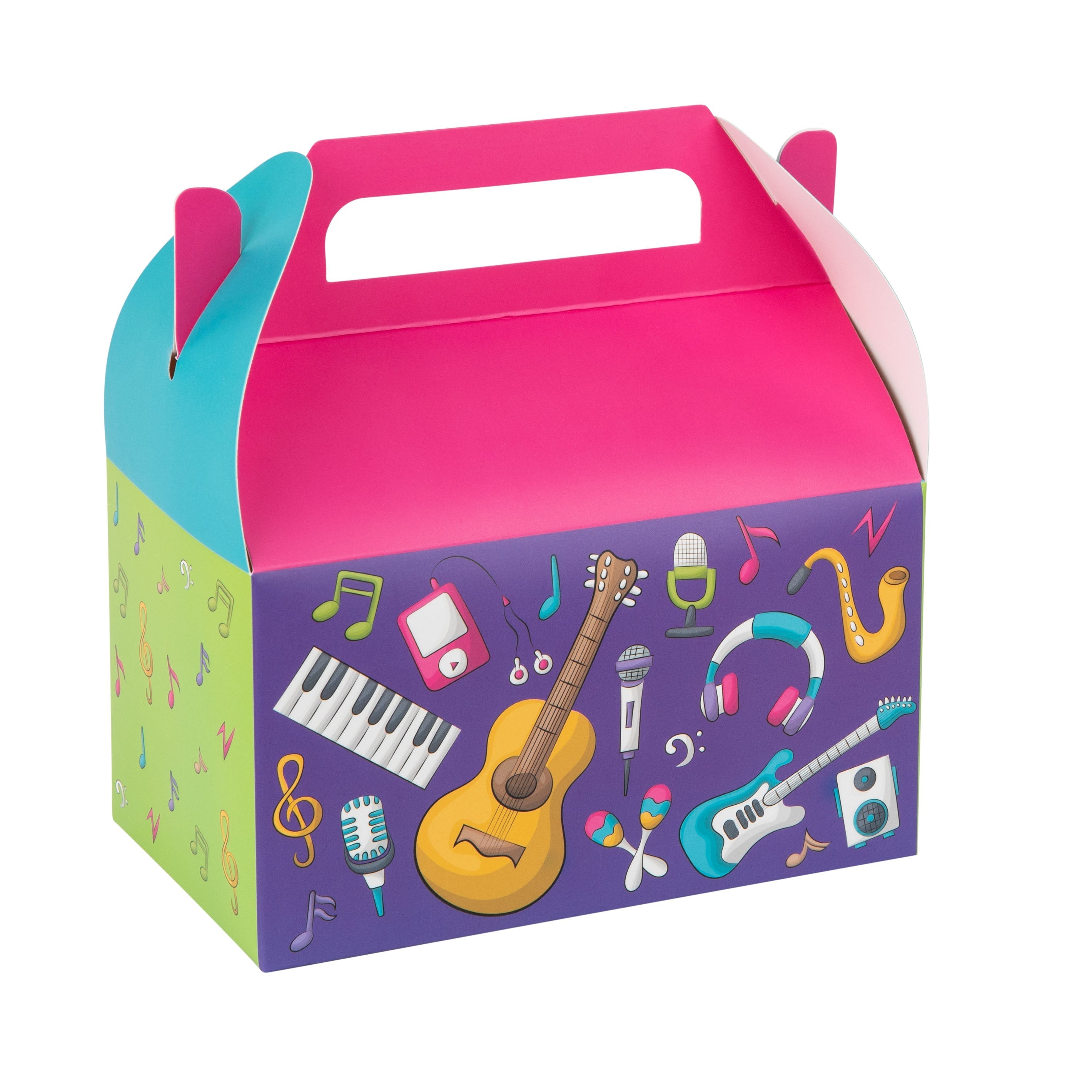 Music Paper Treat Box Birthday, Baby Shower And Holiday Party Decor 6.25x3.75x3.5 Inches 20 Pack