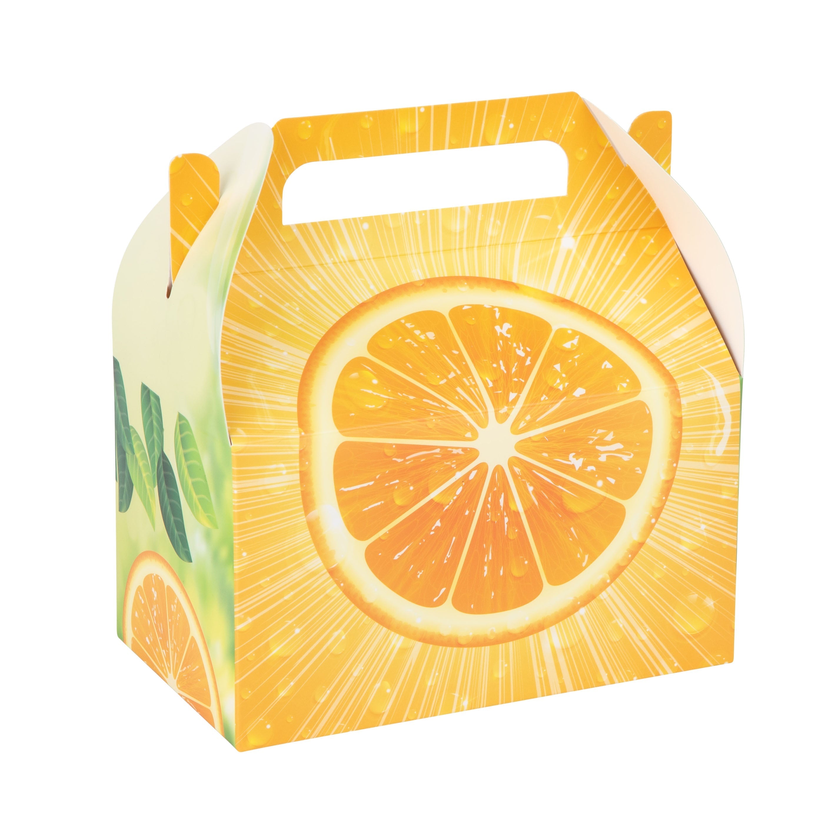 Orange Paper Treat Box Birthday Summer Party Decor 6.25x3.75x3.5 Inches 20 Pack