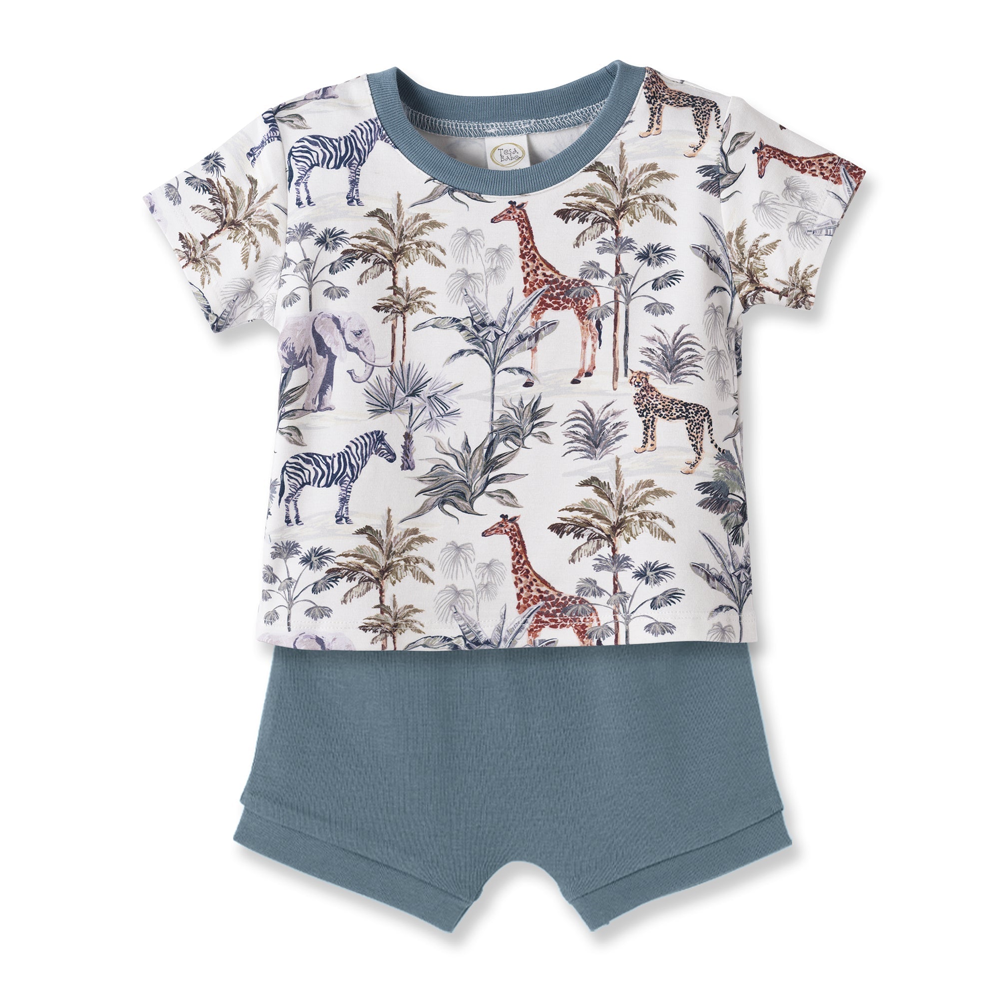 Jungle Safari Bamboo-cotton Top & Shorts Set