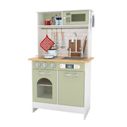 Little Chef Boston Modern Wooden Kitchen Playset, White/green