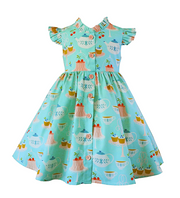 "high Tea" Vintage Glen Park Dress W/ Hair Bow