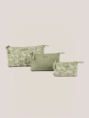 Sazan + Jujube 3-piece Pouch Clutch Purse Set - Paisley Floral