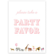 Pink Party Animal Party Favor Sign