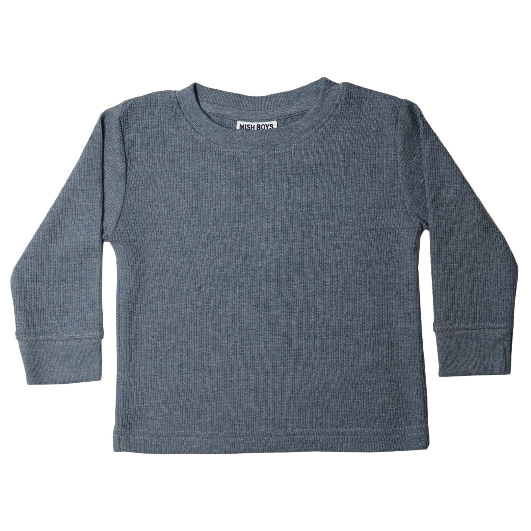 Kids Thermal Long Sleeve Solid Shirt - Distressed Coal