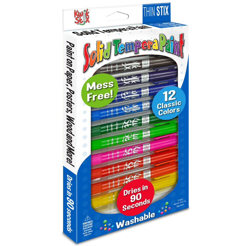 Thin Stix Paint Sticks, Set Of 12 Classic Colors