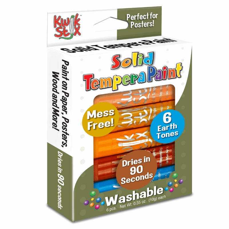 Kwik Stix Paint Sticks, Set Of 6 Earth Tones