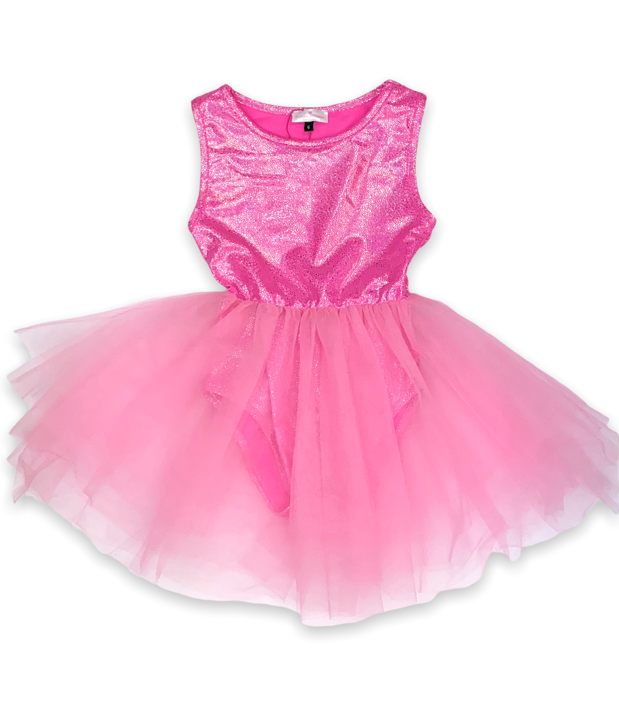 Tinkerbell Tutu Dress Glitter Neon Pink