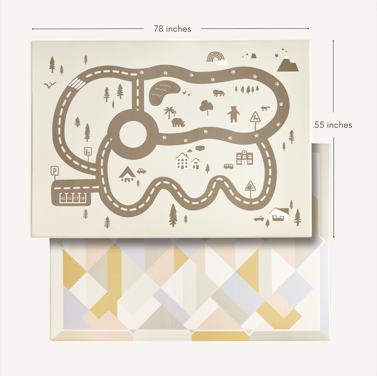 Tiny Land® Double-sided Baby Playmat Urban Zoo Adventure