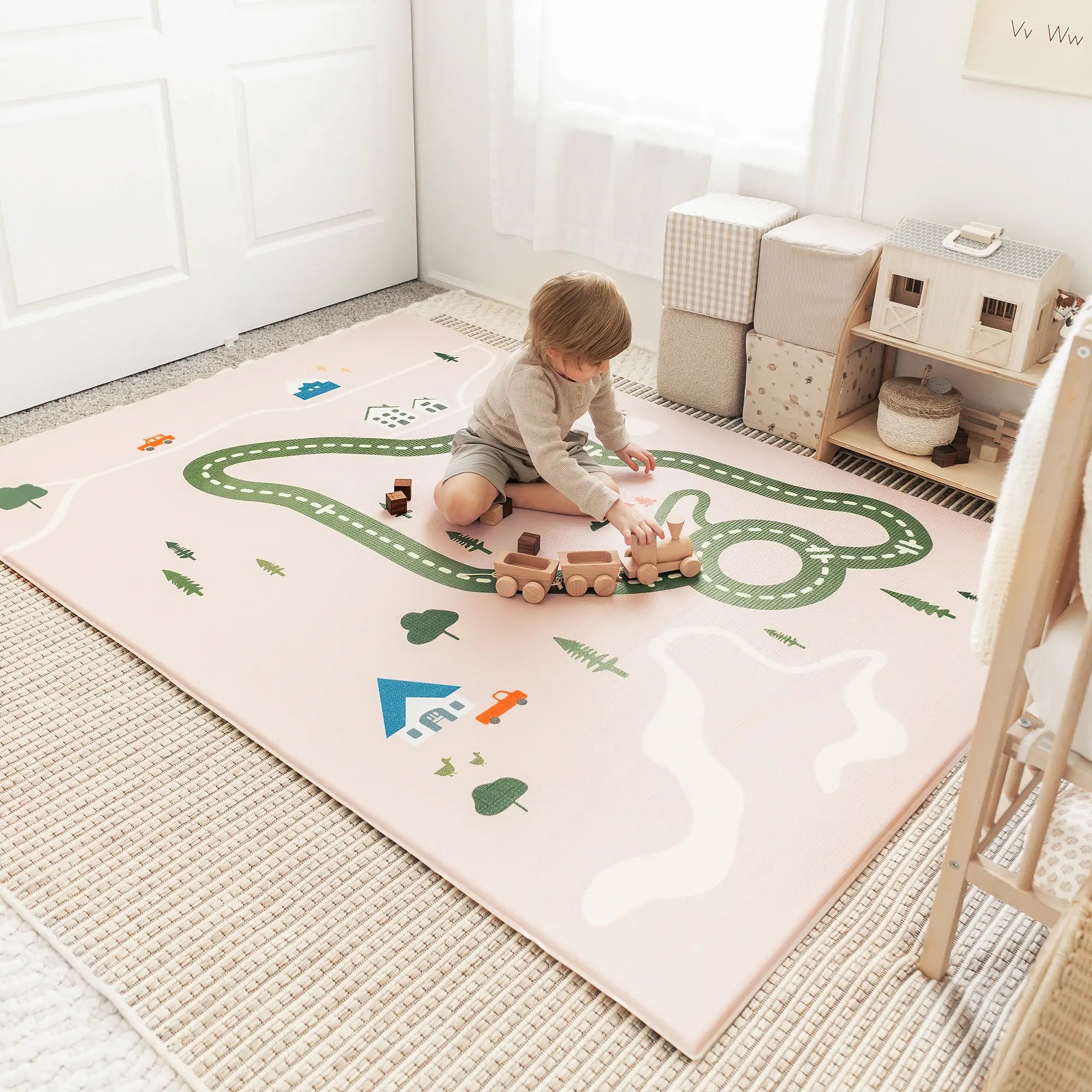 Tiny Land® Double-sided Baby Playmat Forest Track Wonder