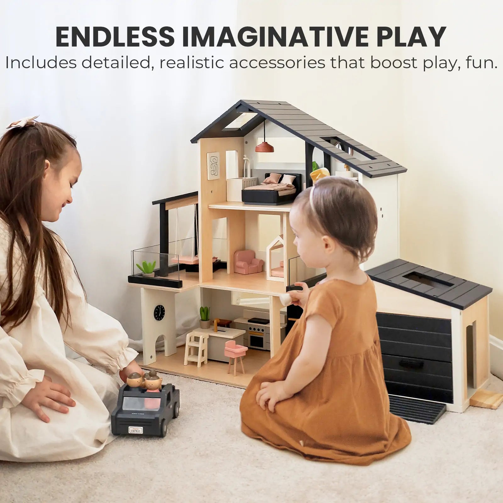 ® Sweetwood Edge Dollhouse & Wooden Dollhouse Garage