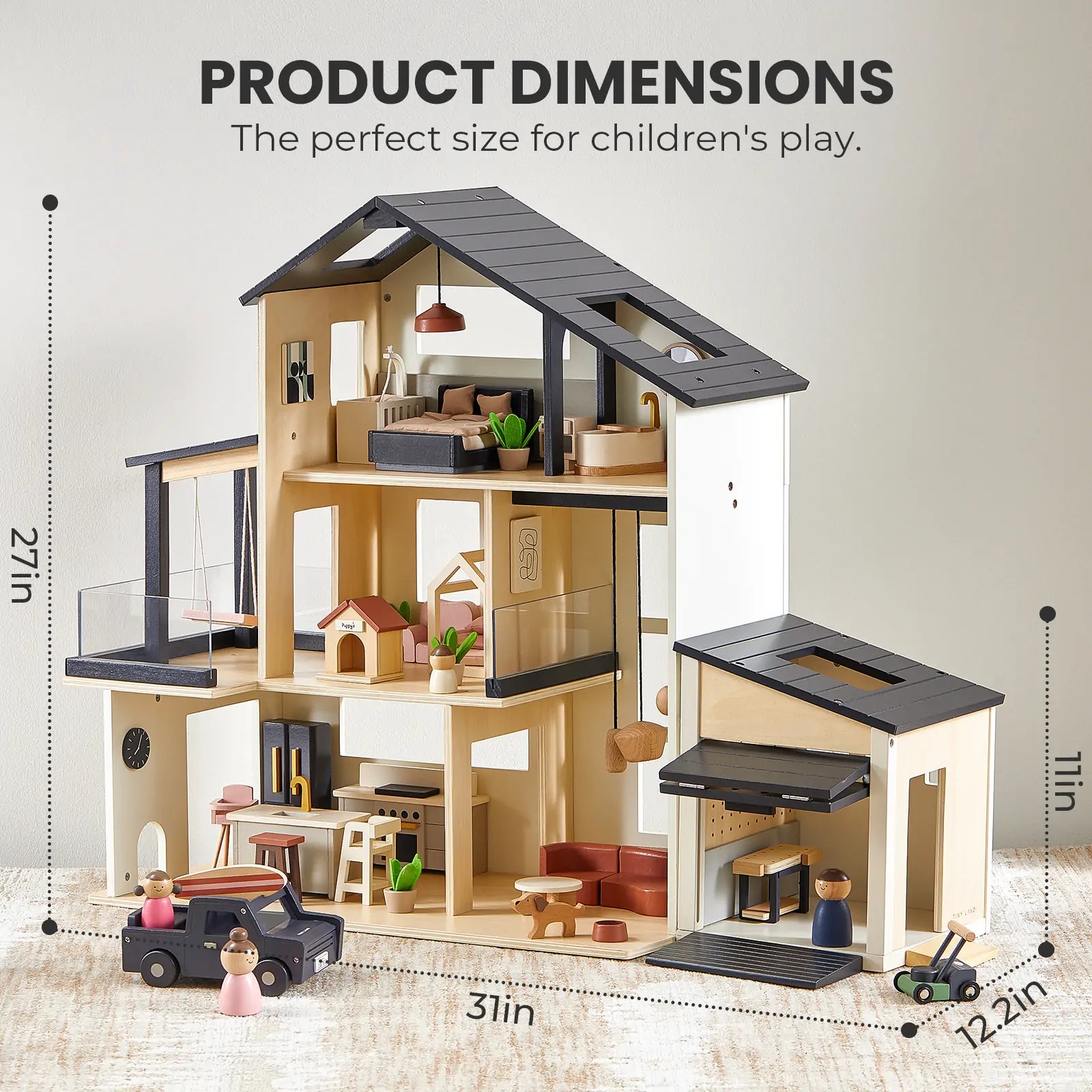 ® Sweetwood Edge Dollhouse & Wooden Dollhouse Garage