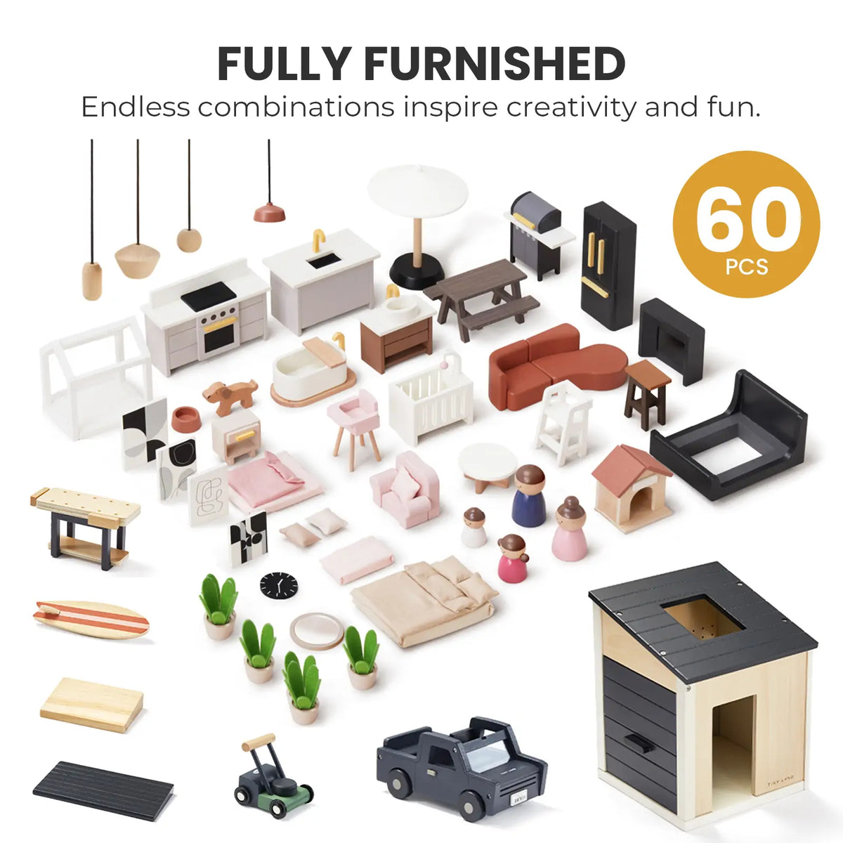 ® Sweetwood Edge Dollhouse & Wooden Dollhouse Garage