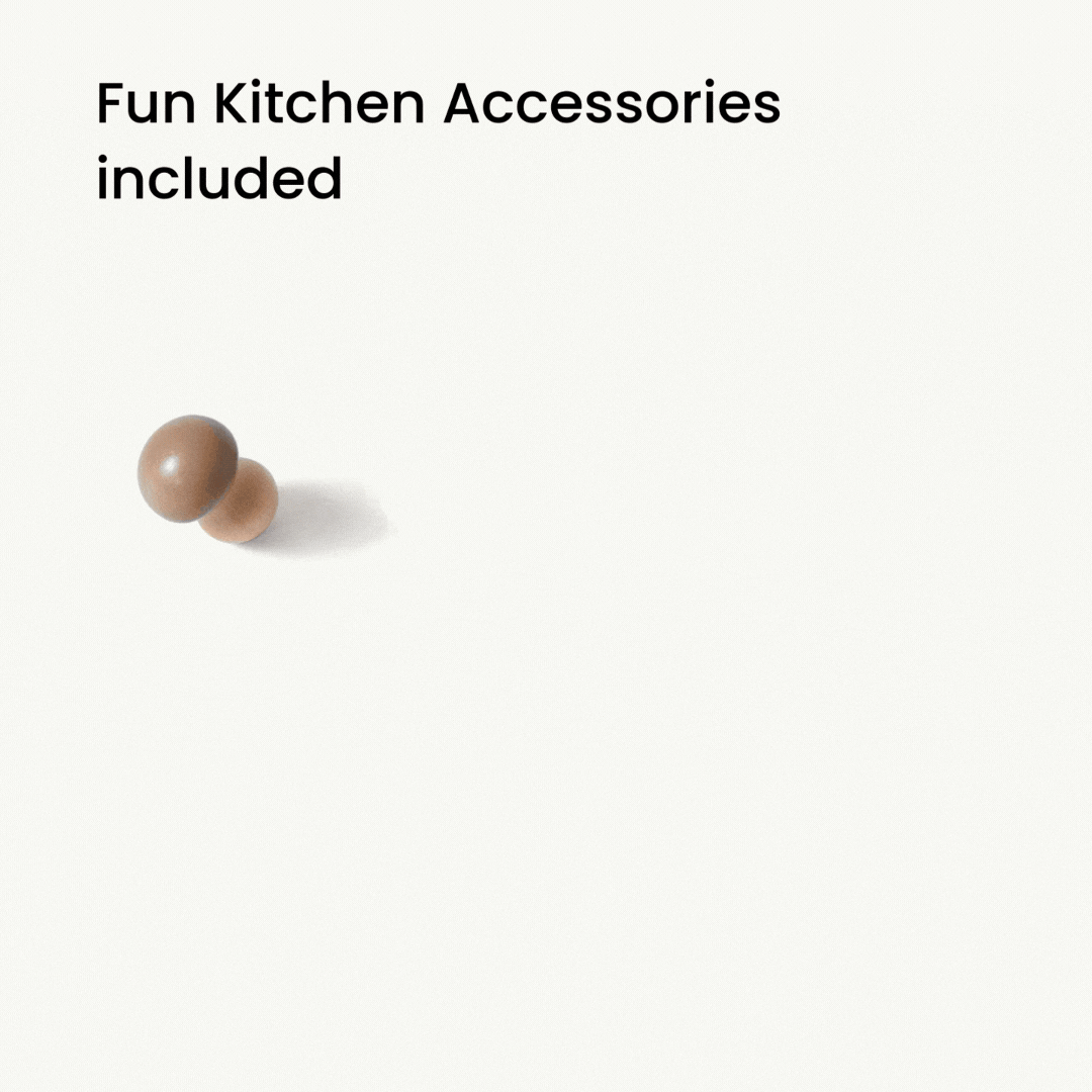 ® Wooden Play Kitchen For Toddlers - Honey Kitchenette Pretend Cooking Set