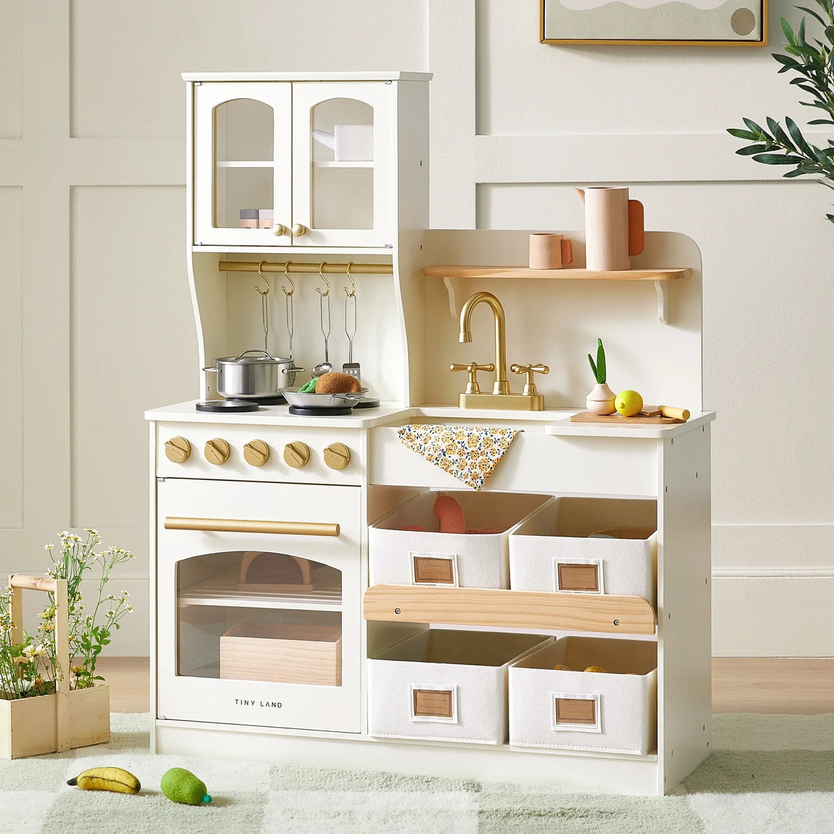 ® Wooden Play Kitchen With Storage For Creative Toddlers