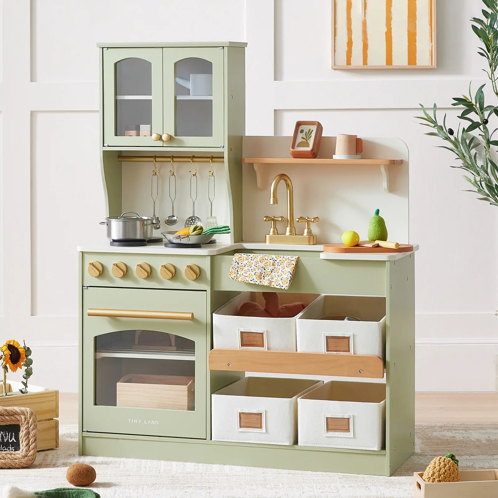 ® Wooden Play Kitchen With Storage For Creative Toddlers