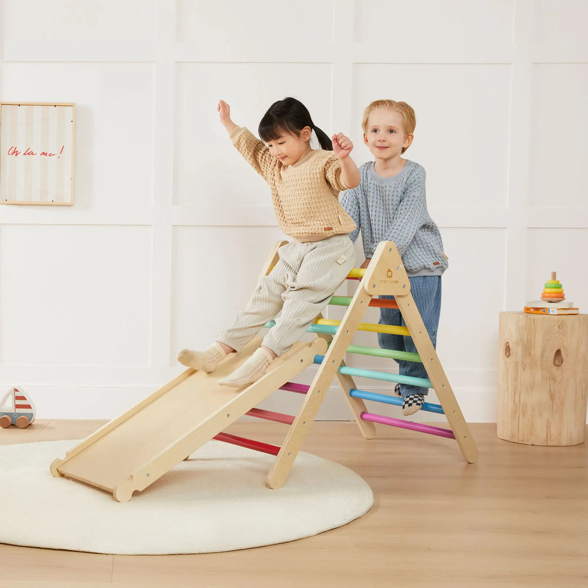 Tiny Land® 7-in-1 Rainbow Climbing Set With Play Pad
