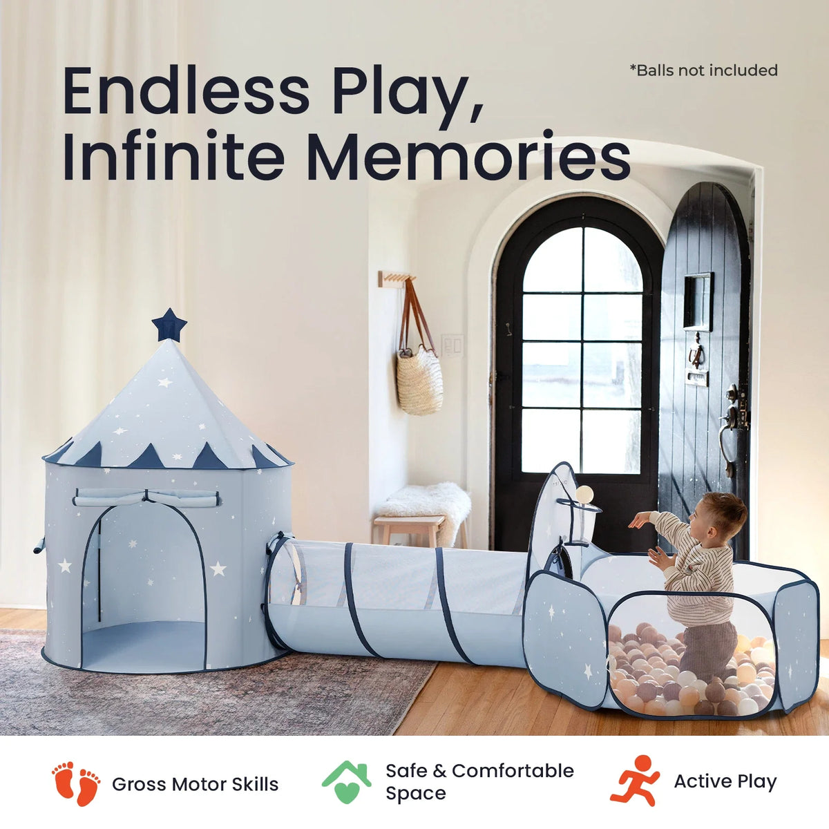 ® Compact Adventure 3-in-1 Play Tunnel With No Balls