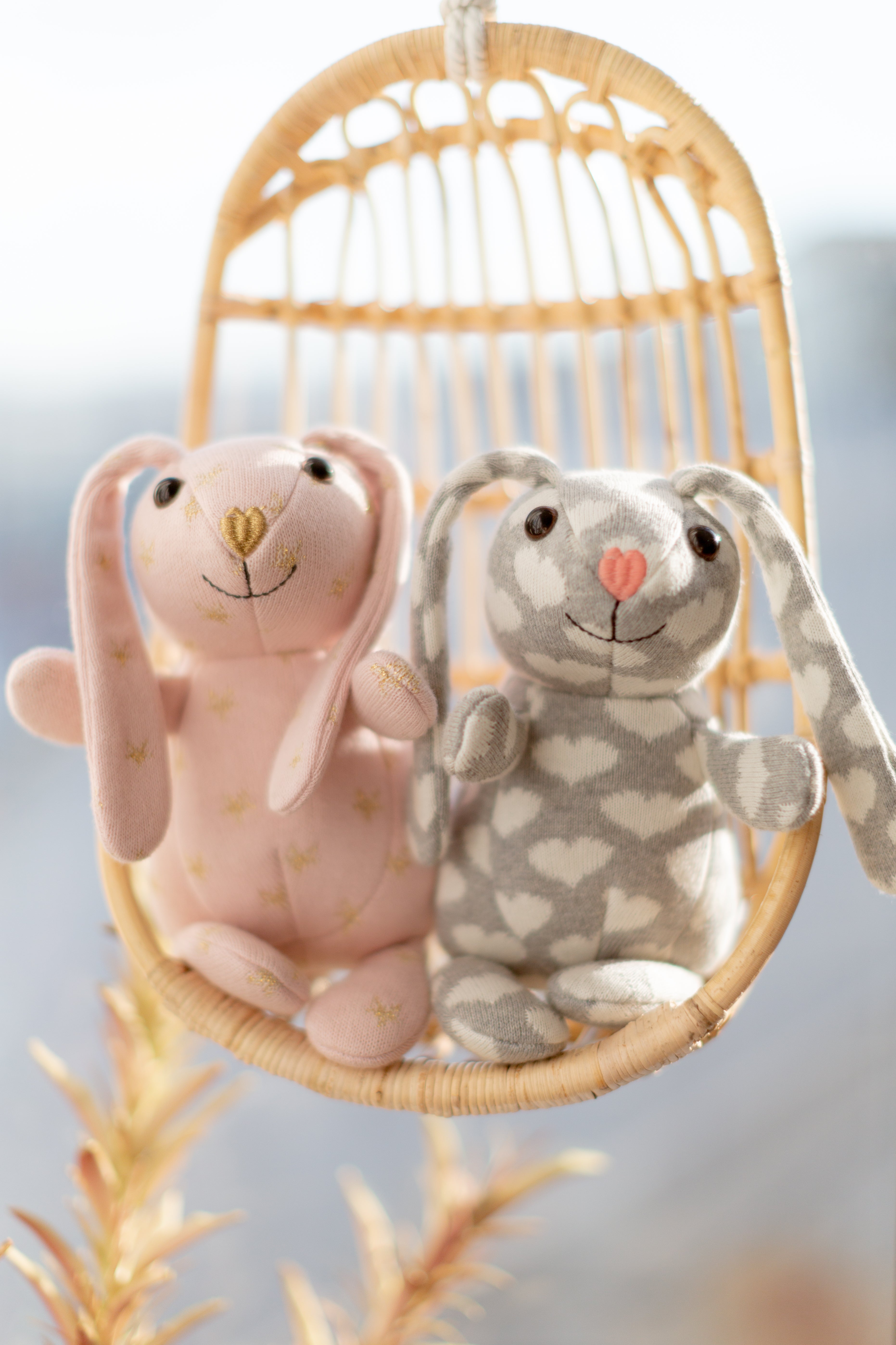 Knit Patterned Bunny Plush - Sparkle