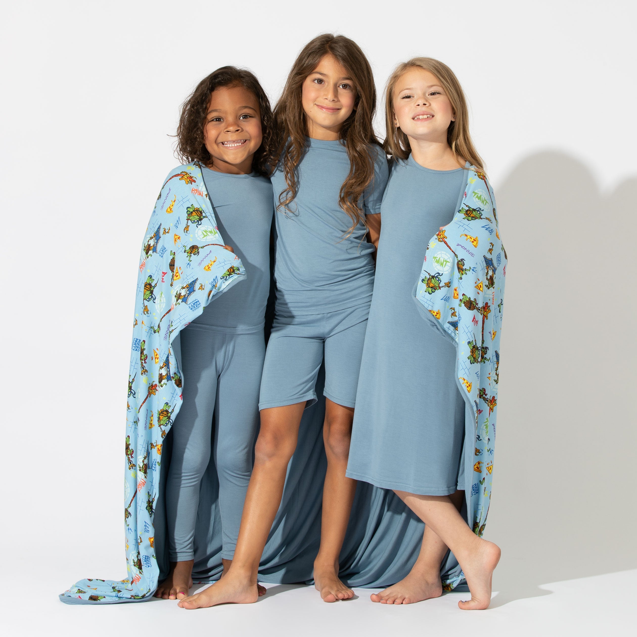 Oasis Teal Bamboo Kids Pajama Short Set